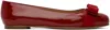 Ferragamo Varina Patent Leather Bow Ballerina Flats In 567 Rosso