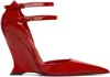 Ferragamo Vidya Patent Dual-buckle Wedge Pumps
