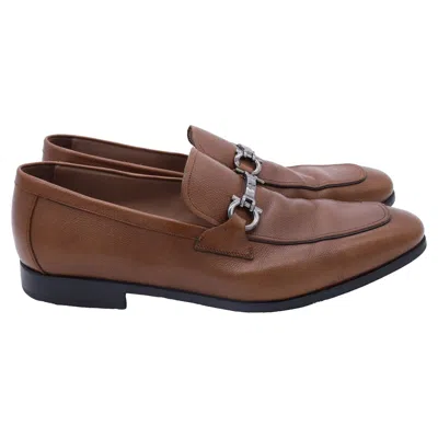 Ferragamo Ree Gancini Loafers In Brown Leather