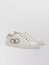 Ferragamo Refined Leather Low-top Sneakers In White