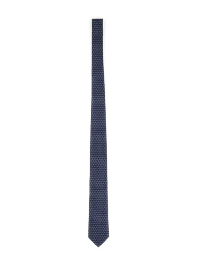 FERRAGAMO FERRAGAMO REFINED SILK TIE WITH CLASSIC POINTED END