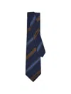 Ferragamo Medium Blue Regimental Jacquard Tie In Black
