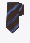 Ferragamo Regimental Silk Jacquard Tie In Multi