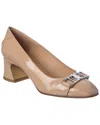 Ferragamo Rei Patent Pump In Pink