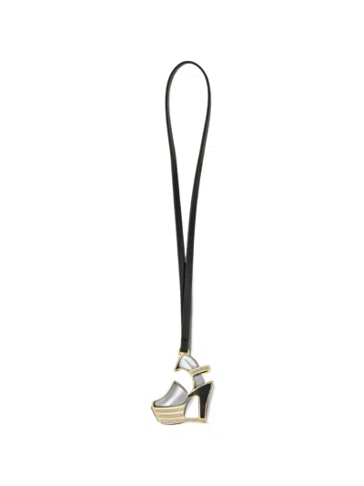 Ferragamo Renaissance Shoe-pendant Bag Charm In Black