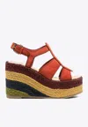 Ferragamo High Wedge-heel Espadrilles In Multicolor