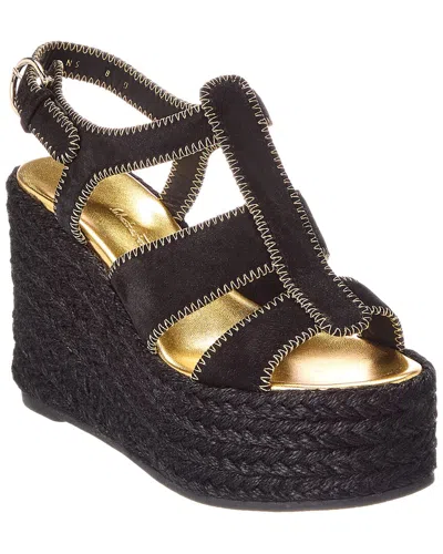 Ferragamo Renee Leather Wedge Espadrille In Multi