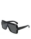 Ferragamo Rivet Acetate Shield Sunglasses In Black
