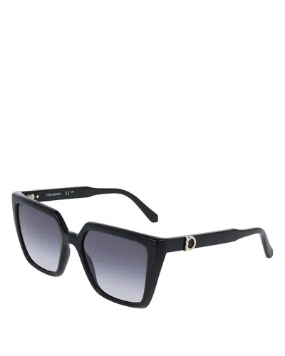 FERRAGAMO RENEW GANCINI SQUARE SUNGLASSES, 54MM