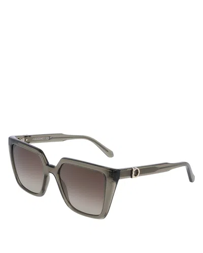 FERRAGAMO RENEW GANCINI SQUARE SUNGLASSES, 54MM