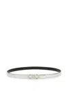Ferragamo Reversible Adjustable Gancini Belt In Neutral