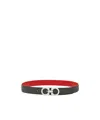 Ferragamo Reversible Adjustable Gancini Strap In Black