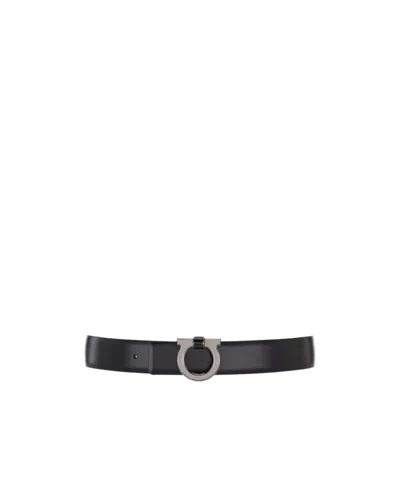 Ferragamo Reversible And Adjustable Belt In Black