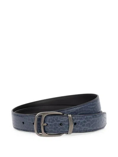 Ferragamo Reversible And Adjustable Belt In Blue