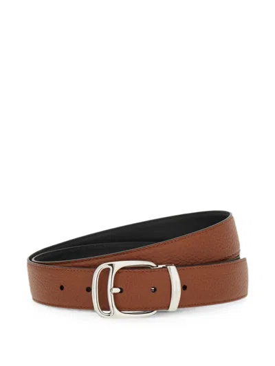 Ferragamo Reversible And Adjustable Belt In Burgundy