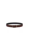Ferragamo Reversible Leather Buckled Belt In Cordovan/black