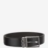 Ferragamo Reversible And Adjustable Belt Leather Hooks In Black