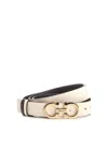 Ferragamo Reversible And Adjustable Belt Belts White In Neutral