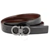 Ferragamo Reversible And Adjustable  Black/ Brown Gancini Belt In Brown/black