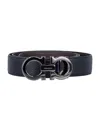 Ferragamo Black Logo Buckle Cut To Size Belt