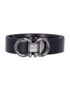Ferragamo Reversible And Adjustable Gancini Belt In Blue