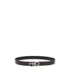 Ferragamo Men Gancini Adjustable And Reversible Belt In Black