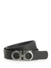 Ferragamo Double Adjus Bombe Double Gancino Belt Belts Black In Black