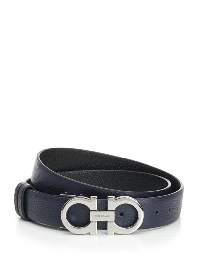 Ferragamo Reversible And Adjustable Gancini Belt Belts Multicolor