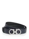Ferragamo Reversible And Adjustable Gancini Belt Belts Multicolor In Black
