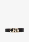 Ferragamo Reversible And Adjustable Gancini Belt In Black