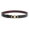 Ferragamo Reversible And Adjustable Gancini Belt In Black