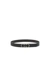 Ferragamo Adjustable And Reversible Gancini Belt In Black/brown