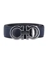 Ferragamo Salvatore  Reversible And Adjustable Gancini Belt In Blue