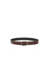 Ferragamo Reversible And Adjustable Gancini Belt In Brown