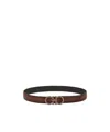 Ferragamo Reversible And Adjustable Gancini Belt In Brown