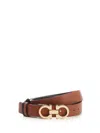 Ferragamo Reversible And Adjustable Gancini Belt In Brown