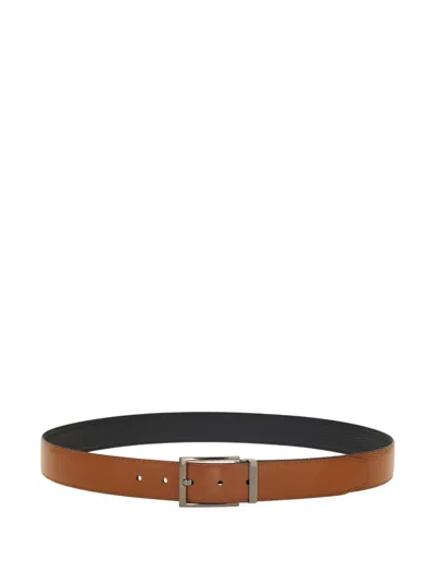 Ferragamo Reversible And Adjustable Gancini Belt In Burgundy