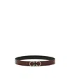 Ferragamo Reversible And Adjustable Gancini Belt In Brown