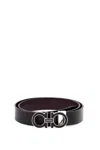 Ferragamo Reversible And Adjustable Gancini Men In Black