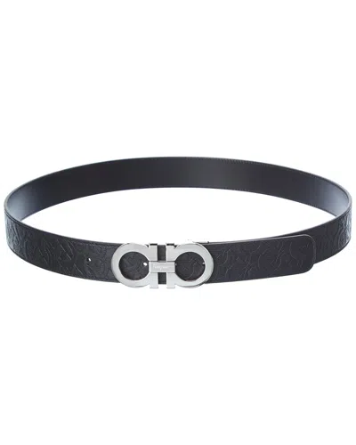 Ferragamo Reversible & Adjustable Leather Belt In Blue