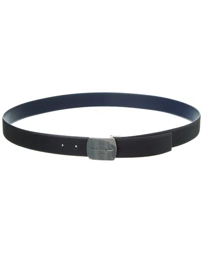 Ferragamo Reversible & Adjustable Leather Belt In Black
