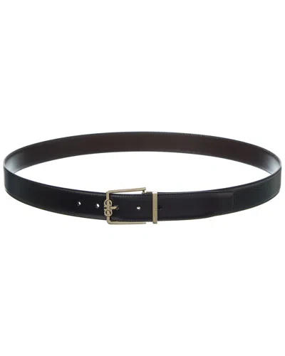 Ferragamo Reversible & Adjustable Leather Belt In Black