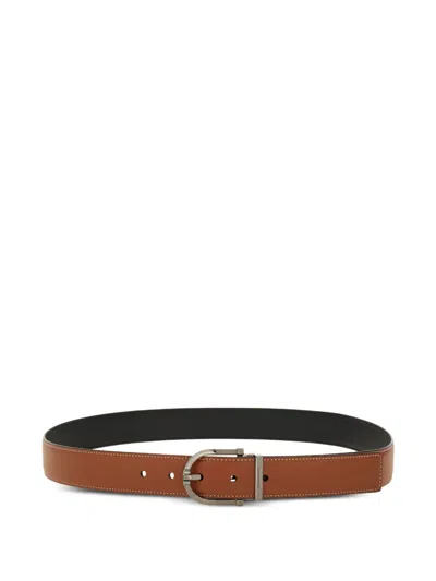 Ferragamo Reversible Belt In Brown