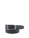 Ferragamo Black Reversible Belt With Gancini Buckle Belt In Grained Leather Man In Black