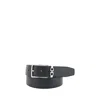 Ferragamo Black Reversible Belt With Gancini Buckle Belt In Grained Leather Man