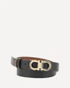 Ferragamo Women Black Reversible Belt With Gancini Buckle In Leather Woman