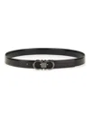Ferragamo Reversible Belt Adjustable Length Smooth Finish Metal Buckle In Black