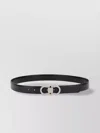 Ferragamo Reversible Belt Adjustable Metal Buckle In Black
