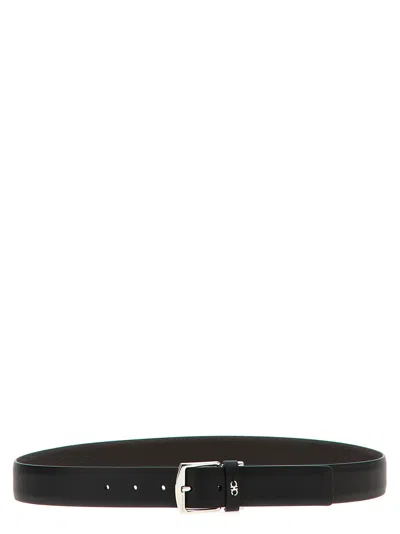 Ferragamo Reversible Leather Belt In Black