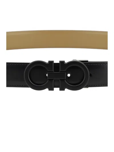Ferragamo Reversible Belt In Black
